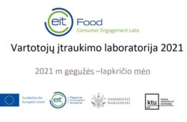 Kviečiame į seminarą, skirtą pristatyti projekto “Vartotojų įtraukimo Laboratorija“ (EIT FOOD RIS CEL 2021) rezultatus