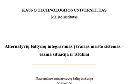 Kvietimas į konferenciją „Alternatyvių baltymų integravimas į tvarias maisto sistemas – esama situacija ir iššūkiai“